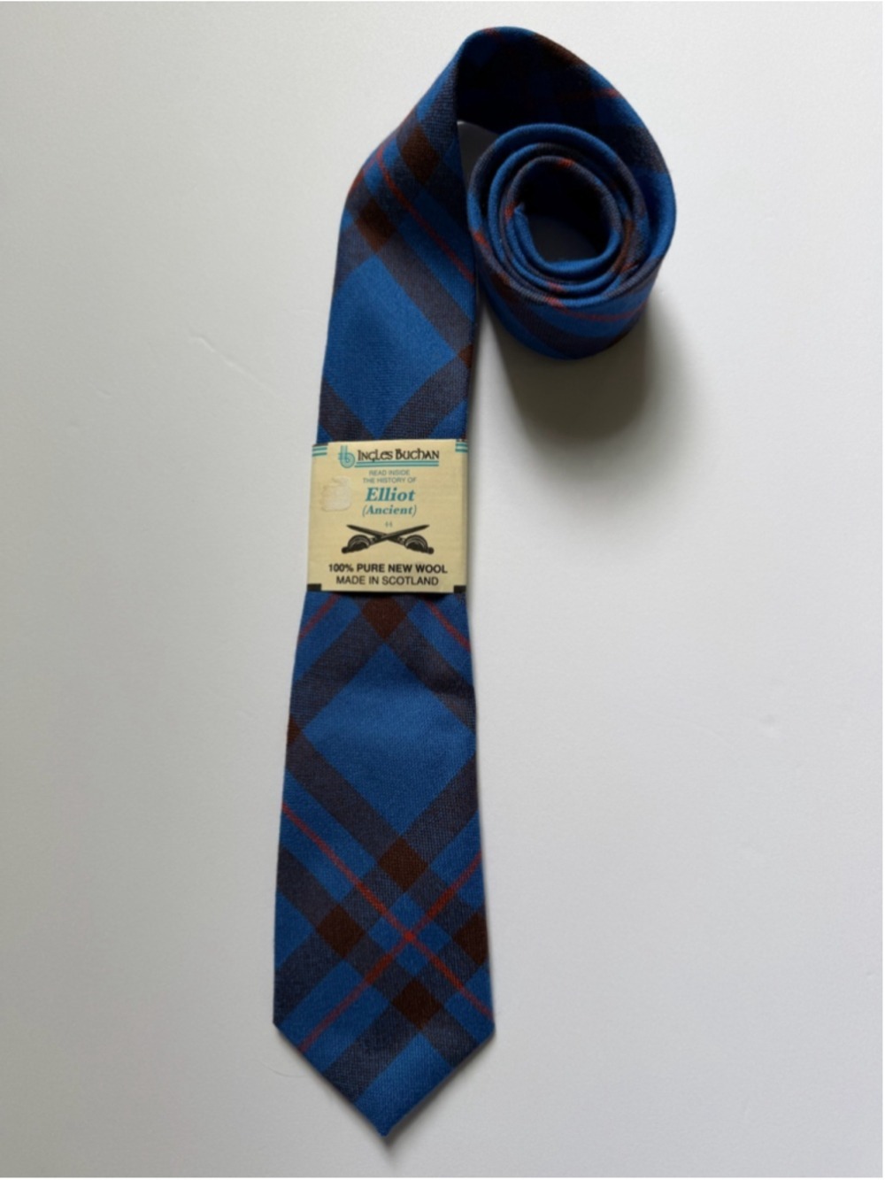 Ingles Buchan Elliot Ancient Tartan Wool Tie Made in Scotland Vintage NOS